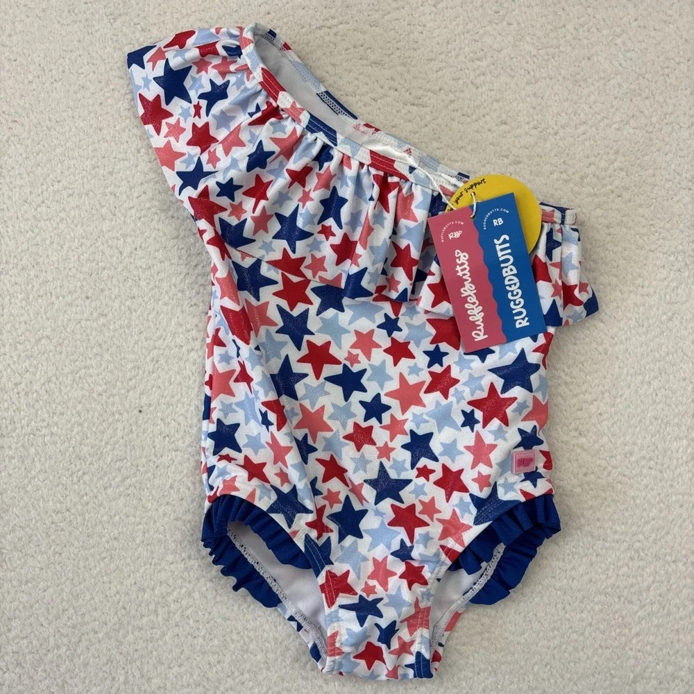 LOT OF 5: RUFFLEBUTTS Girls Swimsuits Size 2T Two-Piece Tankini‎ One-Piece UPF